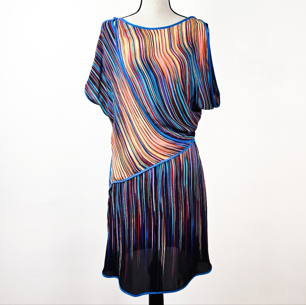BCBGMaxAzria Multicolor Striped Midi Dress
